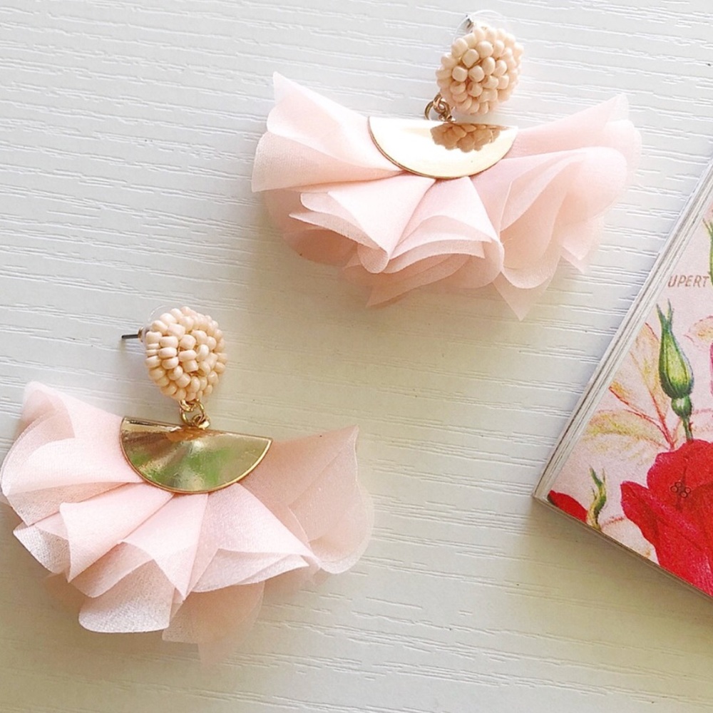Blush Statement Earrings - Picture 1 of 7